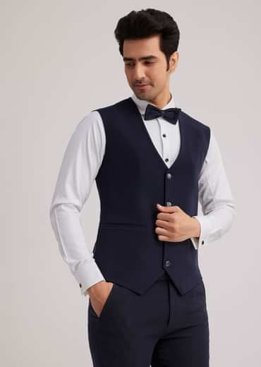 Blue Silk Tuxedo With Resham Work
