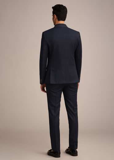 Blue Terry Rayon Tuxedo Set