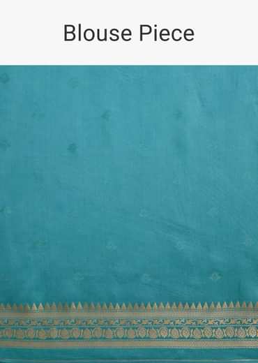 Blue Tissue Silk Saree With Chanderi Zari Weaving