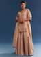 Blush Pink Chanderi Kurta Palazzo Set With Organza Dupatta