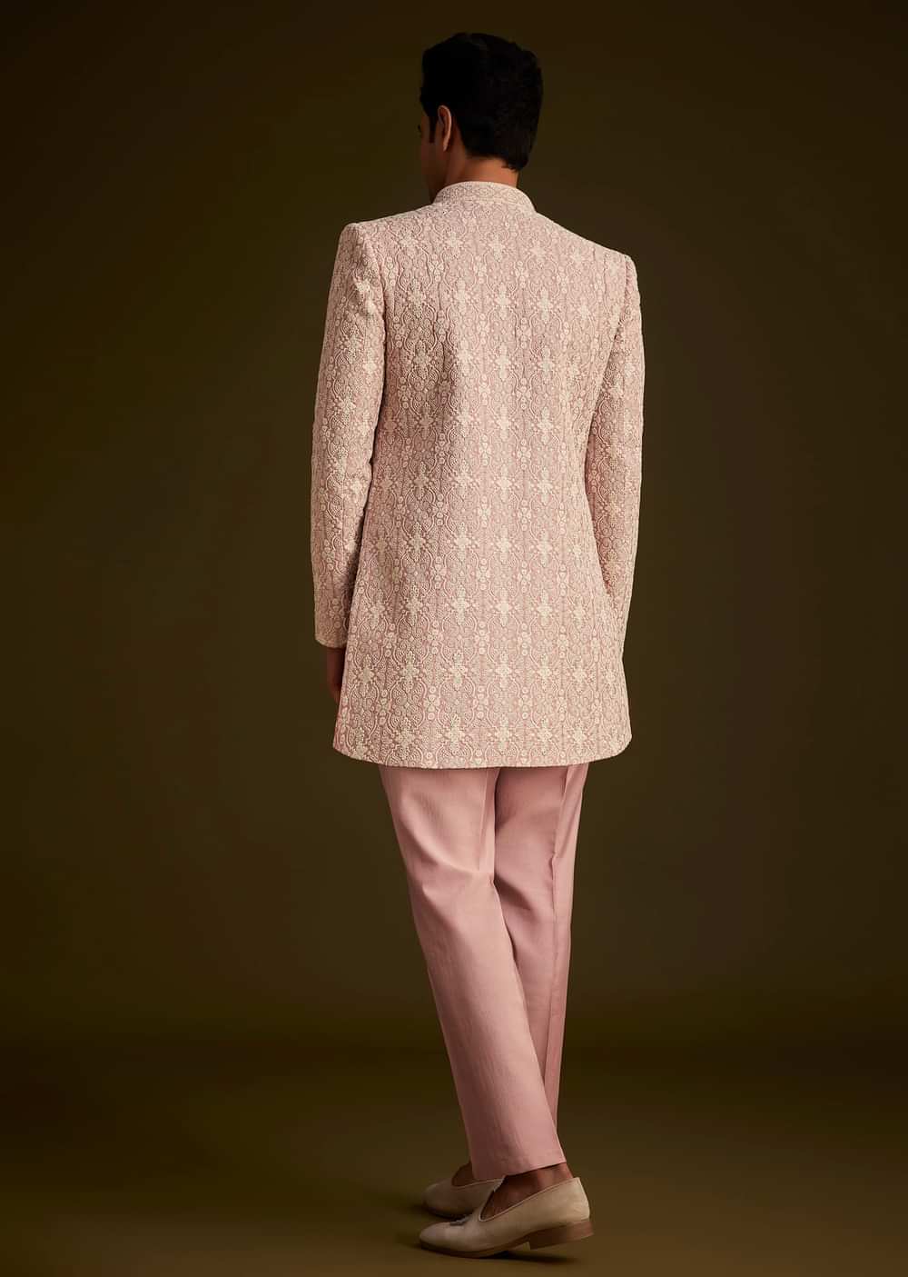 Blush Pink Embroidered Indo Western Set