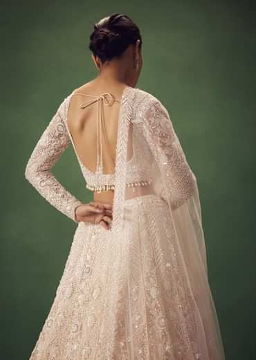 Blush Pink Sequin Work Lehenga Set