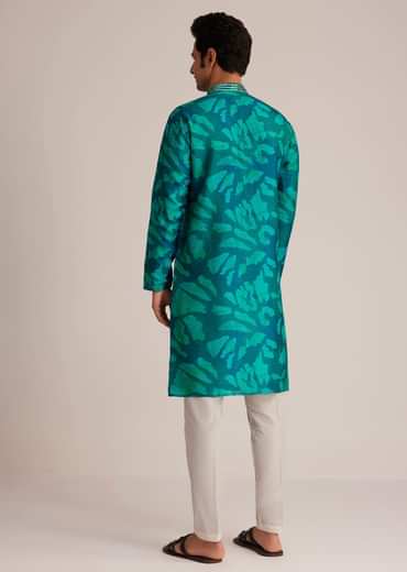 Bottle Green Printed Kurta Set