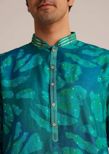 Bottle Green Printed Kurta Set