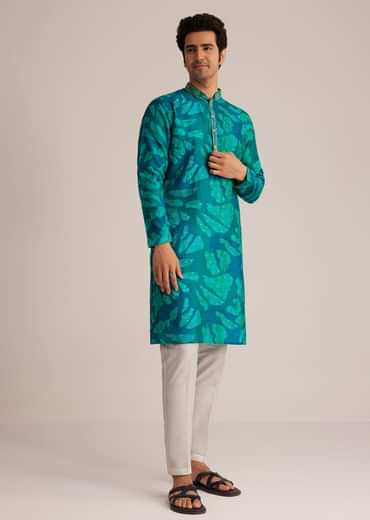 Bottle Green Printed Kurta Set