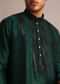 Bottle Green Silk Kurta Set With Sequin Work