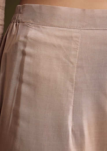 Brown Chinon Anarkali Suit With Sequin Embroidery