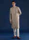 Brown Mens Silk Kurta Set