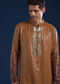 Brown Sequin Work Mens Kurta and Pant Set