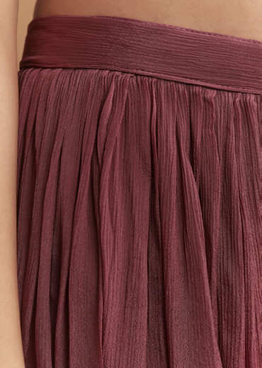 Brown Chinon Palazzo Suit With Sequins Hand Embroidery