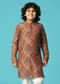 Brown Kurta Pant With Resham Work For Boys