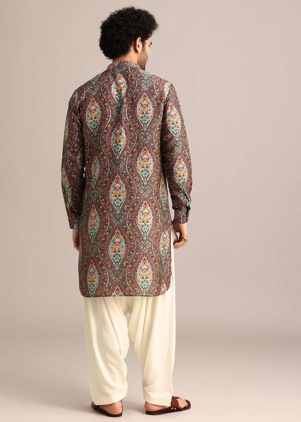 Brown Printed Kurta And Patiala Salwar Set