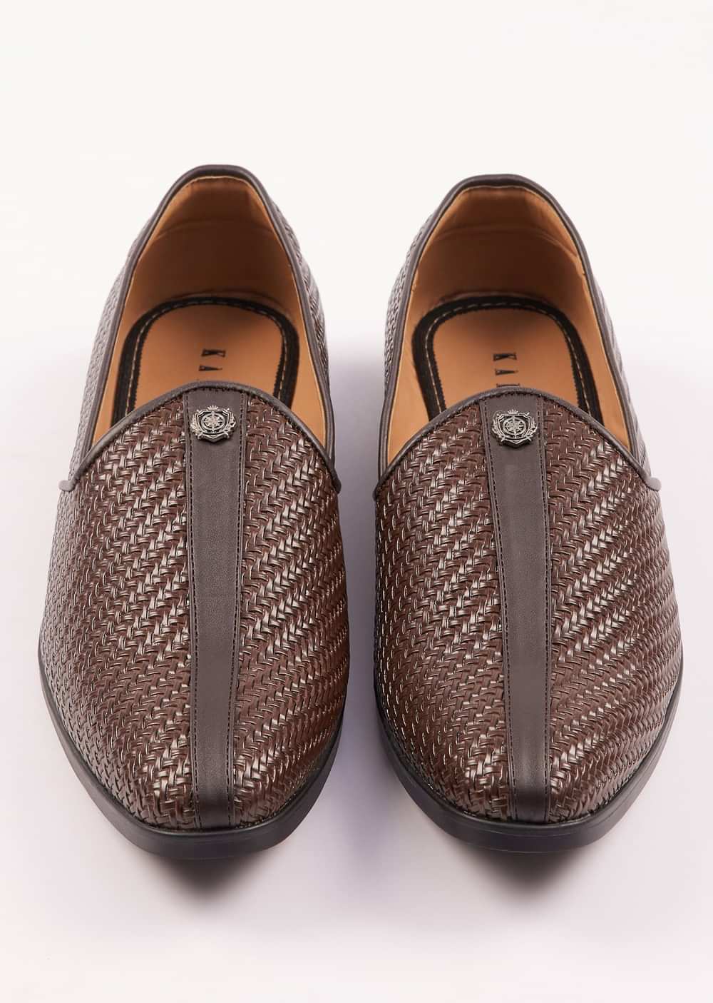 Brown Textured Juttis For Men