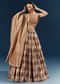 Brown Tussar Bridesmaid Lehenga With Heavy Embroidery