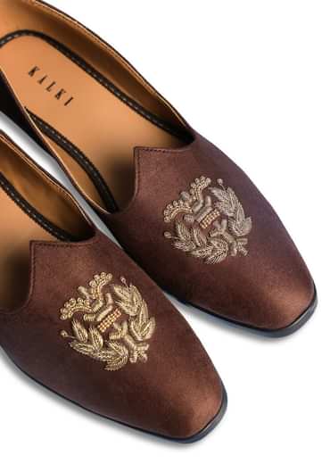 Brown Velvet Jutti With Hand Work For Men
