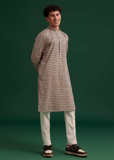 Black Jaipuri Cotton Block Printed Kurta Set