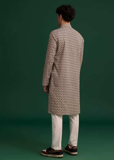 Black Jaipuri Cotton Block Printed Kurta Set