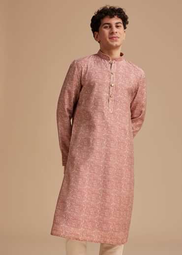 Maroon Muslin Abstract Printed Kurta Set