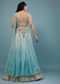 Mint Blue Embroidered Anarkali Suit In Crepe