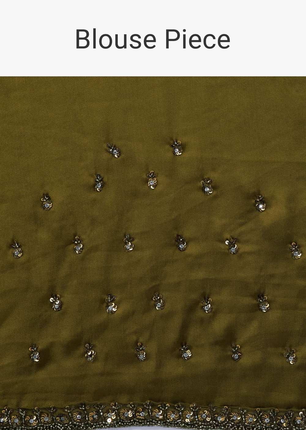 Capulet Olive Green Saree In Sequins With Embroidery