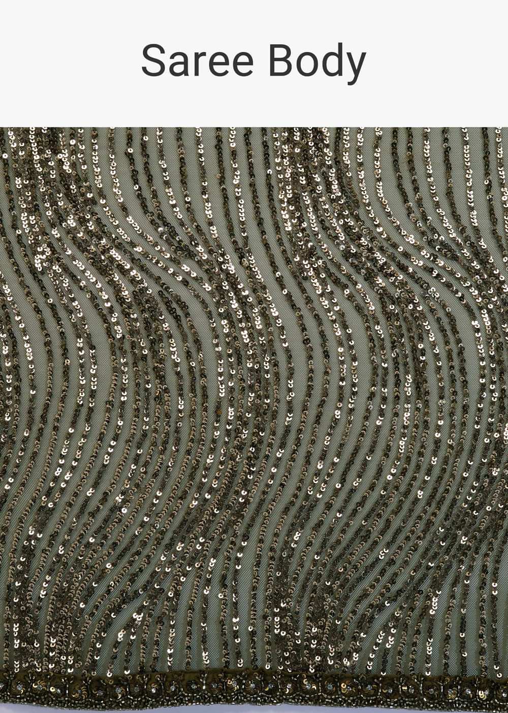 Capulet Olive Green Saree In Sequins With Embroidery