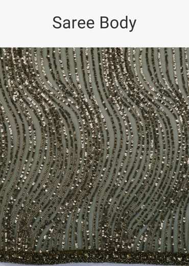 Capulet Olive Green Saree In Sequins With Embroidery