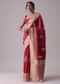 Chilli Pepper Red Embroidered Saree In Dola Silk