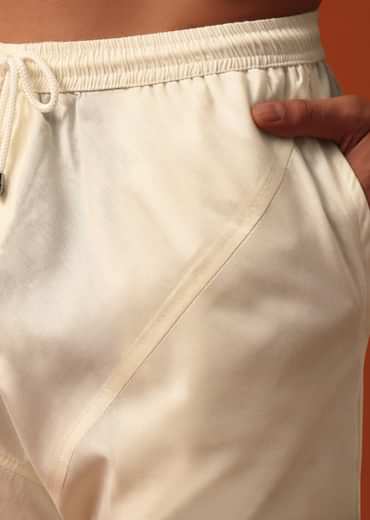 Classic White Neckline Embroidered Sherwani With Pashmina Dupatta