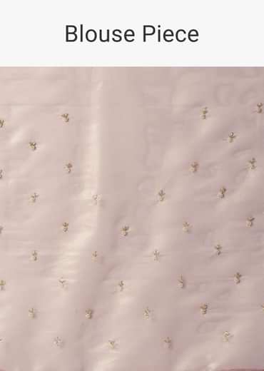 Copper Brown Foil Saree In Tissue With Cut Dana Embroidered Borders