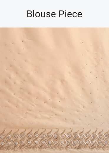 Copper Tissue Cutdana And Stone Embroidered Saree