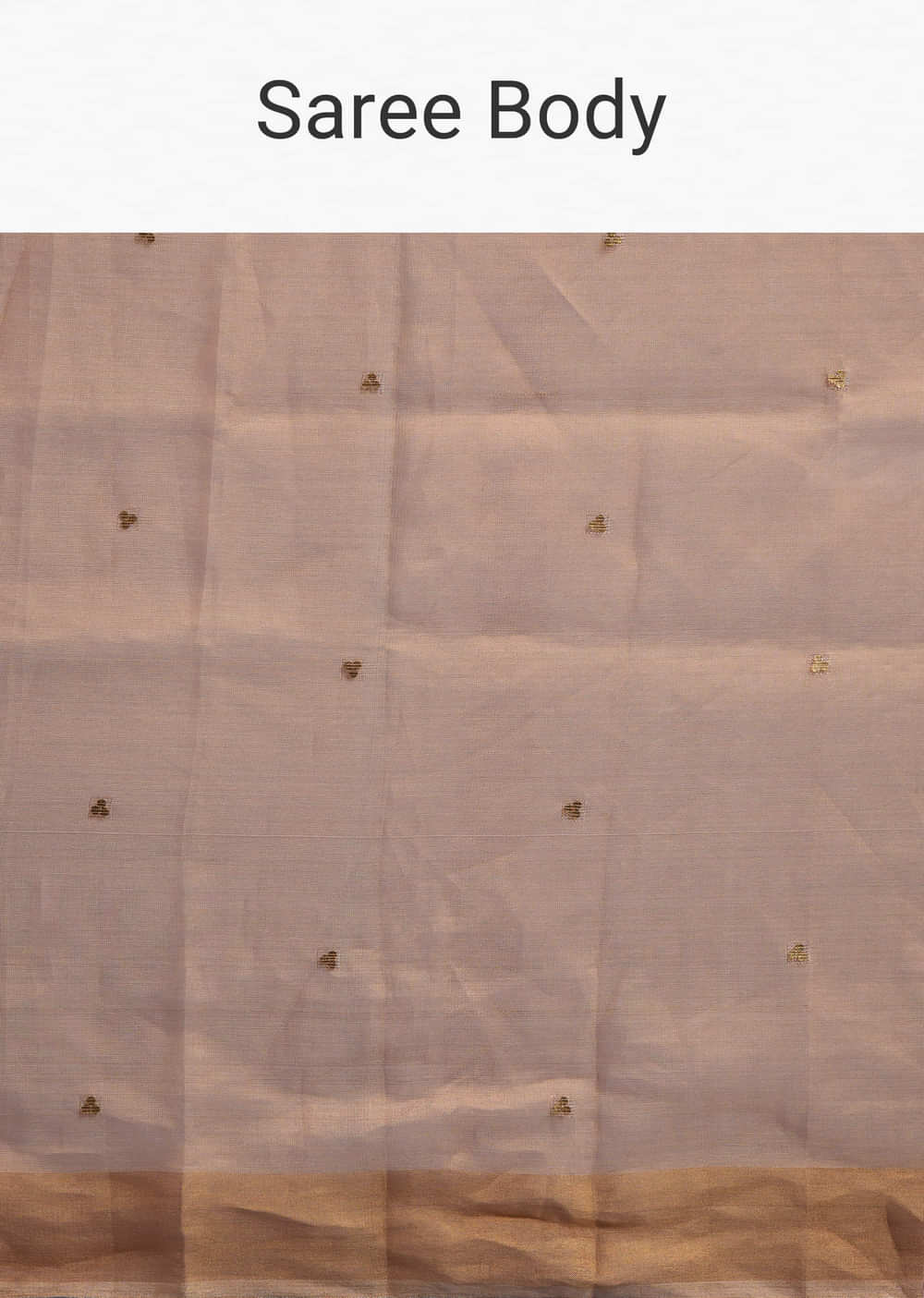 Copper Tissue Organza Woven Saree With Golden Zari Work
