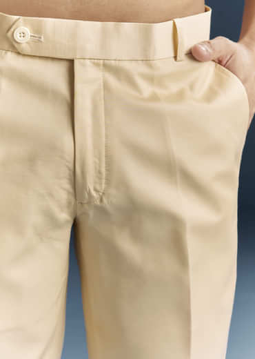 Cream Silk Kurta Jacket Set For Men With Embroidery