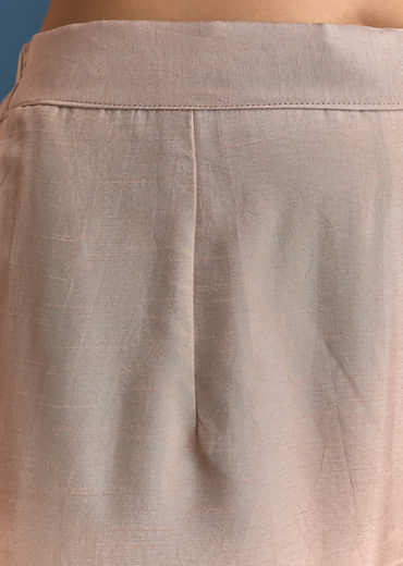 Cream Silk Kurta Palazzo Set With Cut Dana Work