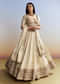 Cream Tissue Embroidered Bridesmaid Lehenga