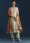 Cream Tissue Kurta Set with Bead Work