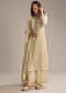 Cream White Banarasi Georgette Palazzo Suit