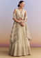 Cream Chinon Bridesmaid Lehenga With Tissue Dupatta