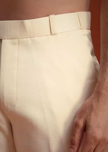 Cream Kurta Jodhpuri Set With Velvet Patch Work Broach