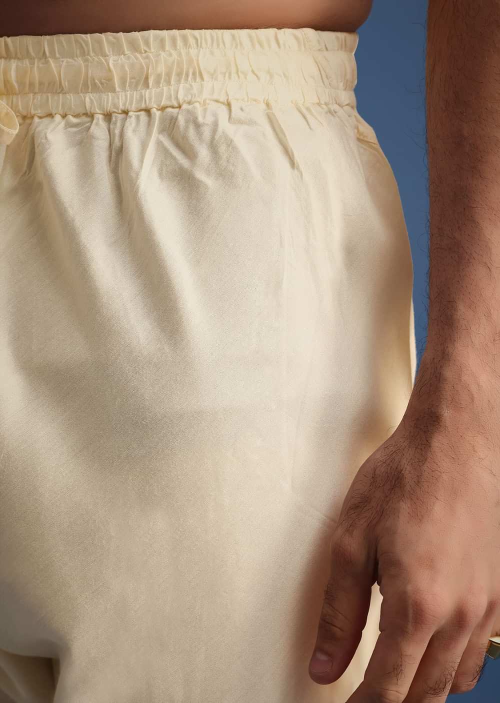 Cream Silk Sherwani Suit With Hand Work