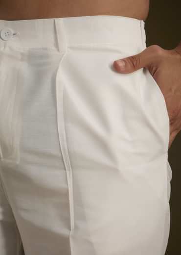 Cream To Blue Ombre Silk Kurta Set With Mirror Embroidery