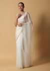 Daisy White Organza Saree In With Cut Dana Embroidered Borders