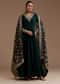 Dark Green Anarkali Set with Sequin Work