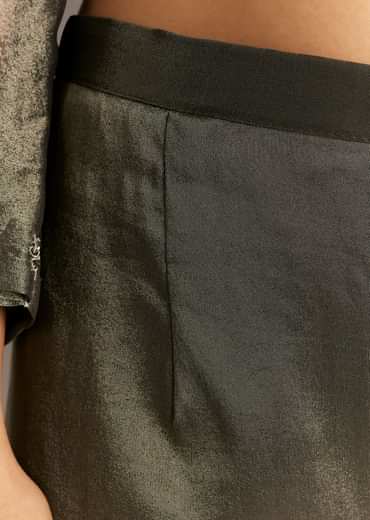 Dark Grey Tissue Kurta Pant Set With Butti Dupatta