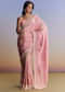 Dark Peach Tissue Saree With Gota Patti Embroidery