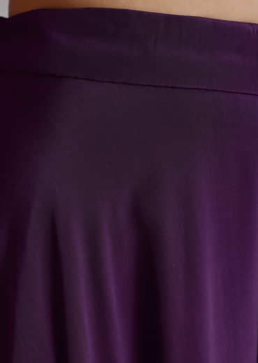 Dark Plum Purple Crepe Croptop Palazzo Suit With Cutdana Sequin Embroidery