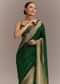 Dark Green Tissue Silk Saree With Zari Border Butti And Pallu