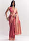 Dusky Pink Silk Saree With Butti And Woven Border