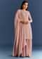 Dusty Rose Pink Chinon Kurta Set With Cutdana Embroidered Sharara