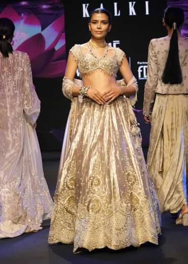 Dusty Pink Brocade Hand Embroidered Bridal Lehenga With Two Dupattas
