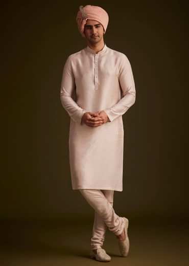 Dusty Pink Embroidered Sherwani Set
